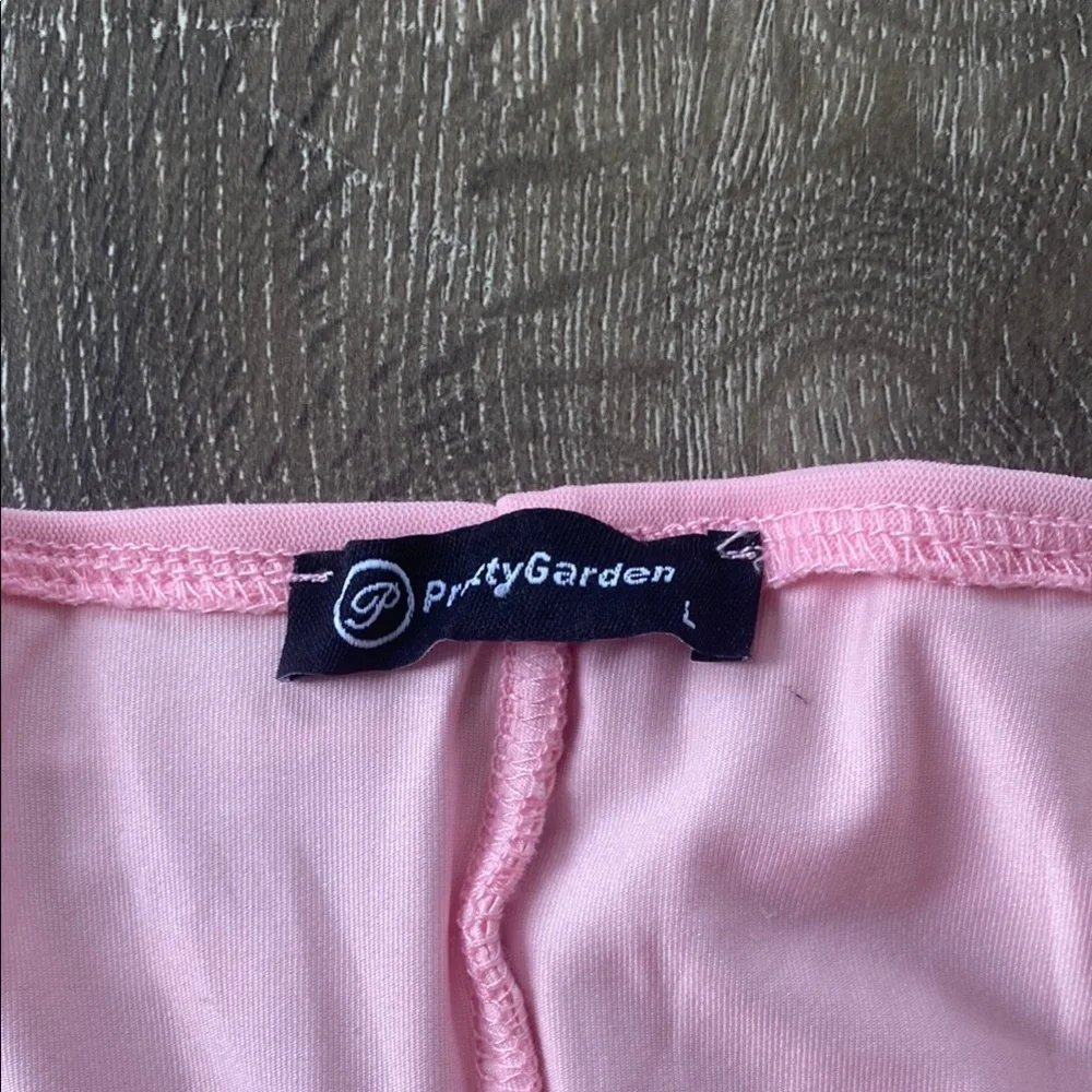 Pink Ruched Strapless Midi Dress Bodycon Off Shoulder Party Date Night L - Picture 6 of 6